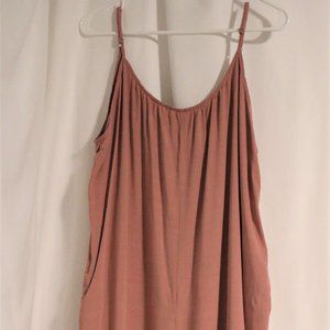Small 100%Cotton Mauve Adjustable Cami Dress Pockets Fringes Blue Ribband Hebrew